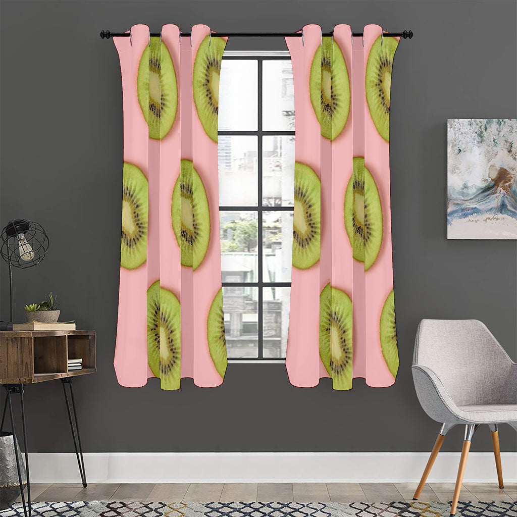 Kiwi Slices Pattern Print Curtain