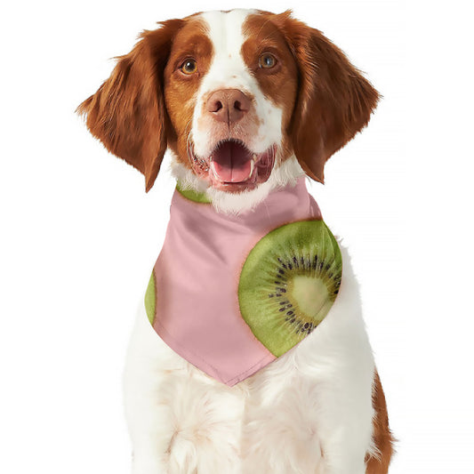 Kiwi Slices Pattern Print Dog Bandana