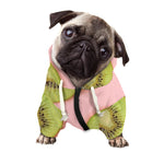 Kiwi Slices Pattern Print Dog Zip Up Hoodie