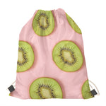 Kiwi Slices Pattern Print Drawstring Bag