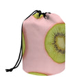 Kiwi Slices Pattern Print Drawstring Makeup Bag