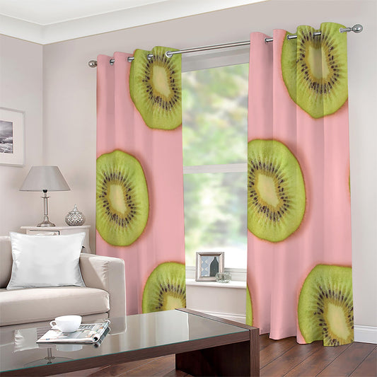 Kiwi Slices Pattern Print Extra Wide Grommet Curtains