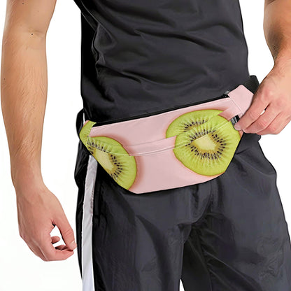 Kiwi Slices Pattern Print Fanny Pack