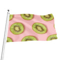 Kiwi Slices Pattern Print Flag
