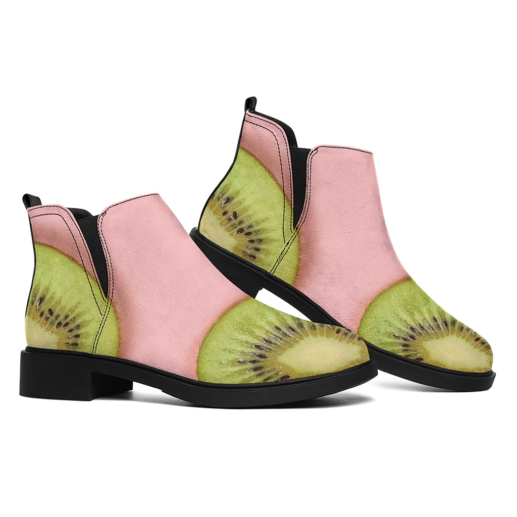 Kiwi Slices Pattern Print Flat Ankle Boots