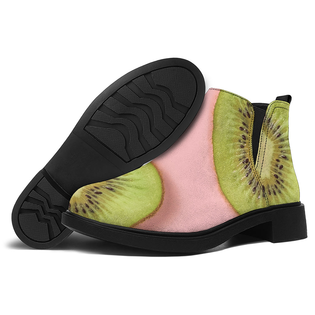 Kiwi Slices Pattern Print Flat Ankle Boots