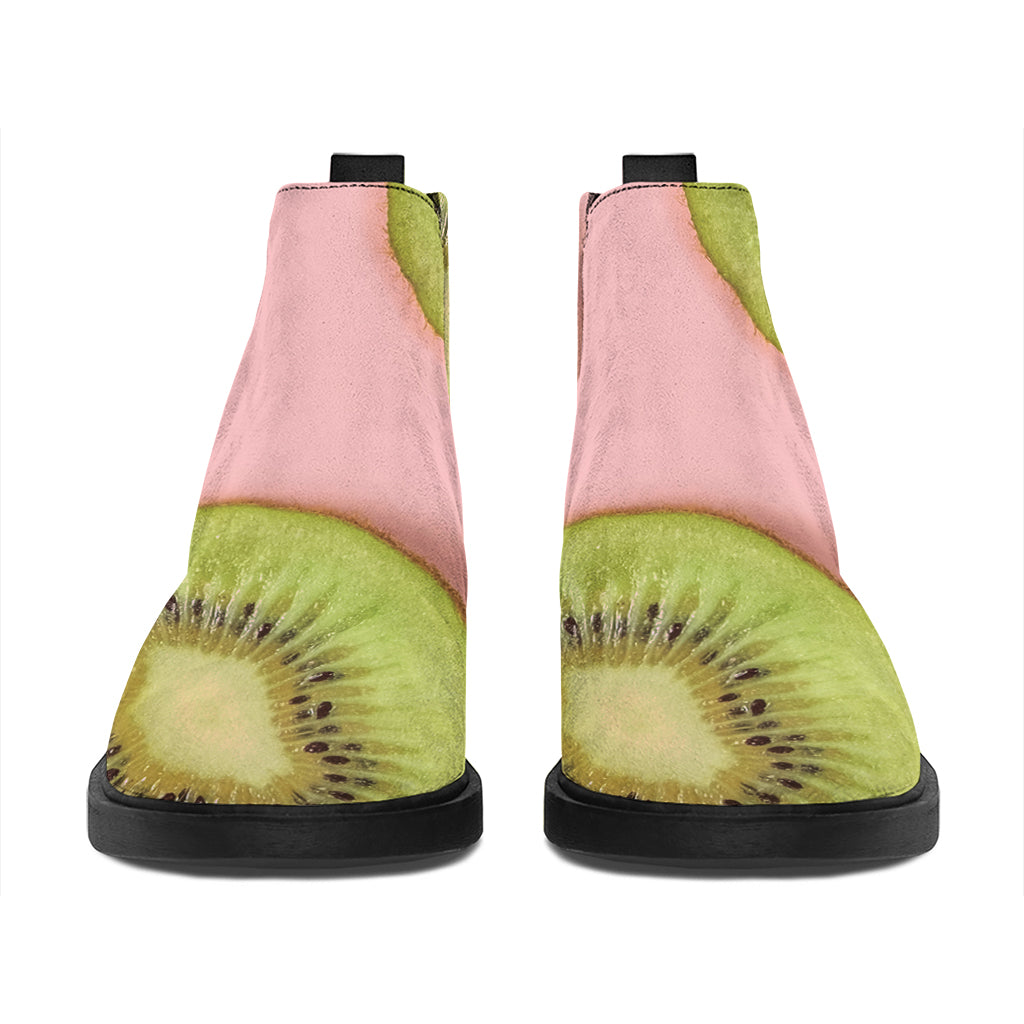 Kiwi Slices Pattern Print Flat Ankle Boots