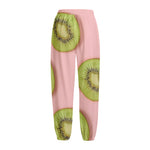 Kiwi Slices Pattern Print Fleece Lined Knit Pants