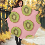 Kiwi Slices Pattern Print Foldable Umbrella