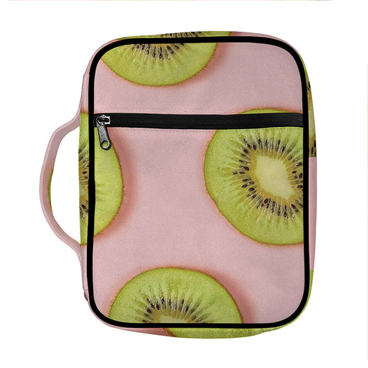Kiwi Slices Pattern Print Front Pocket Bible Bag