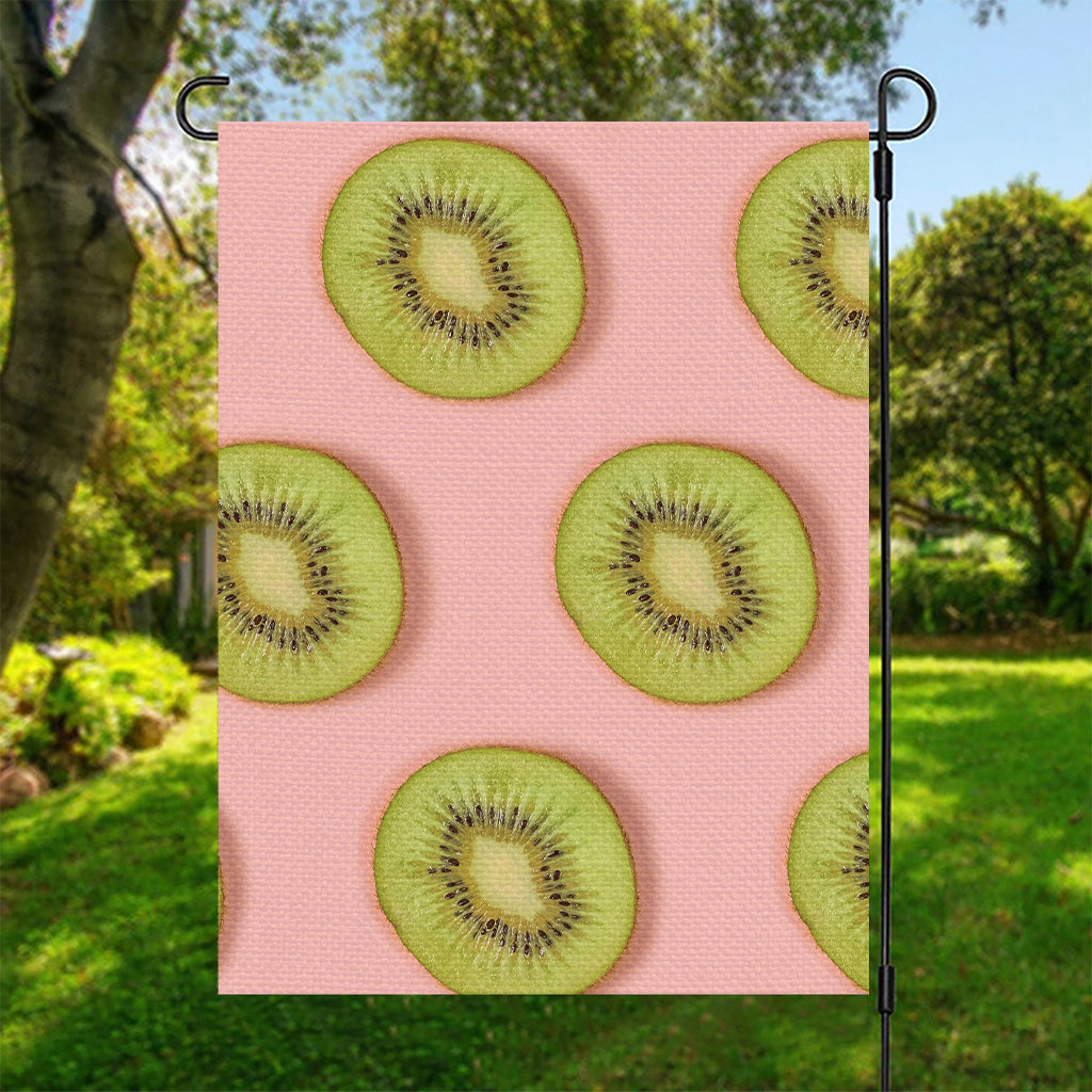 Kiwi Slices Pattern Print Garden Flag