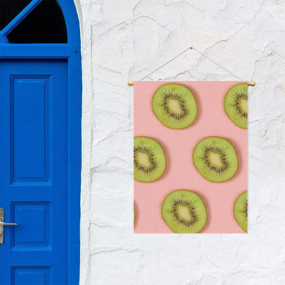 Kiwi Slices Pattern Print Garden Flag
