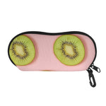 Kiwi Slices Pattern Print Glasses Case