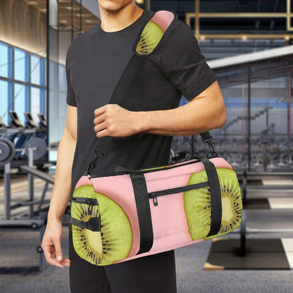 Kiwi Slices Pattern Print Gym Bag