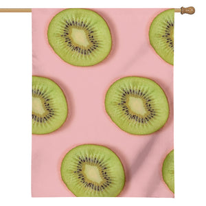 Kiwi Slices Pattern Print House Flag