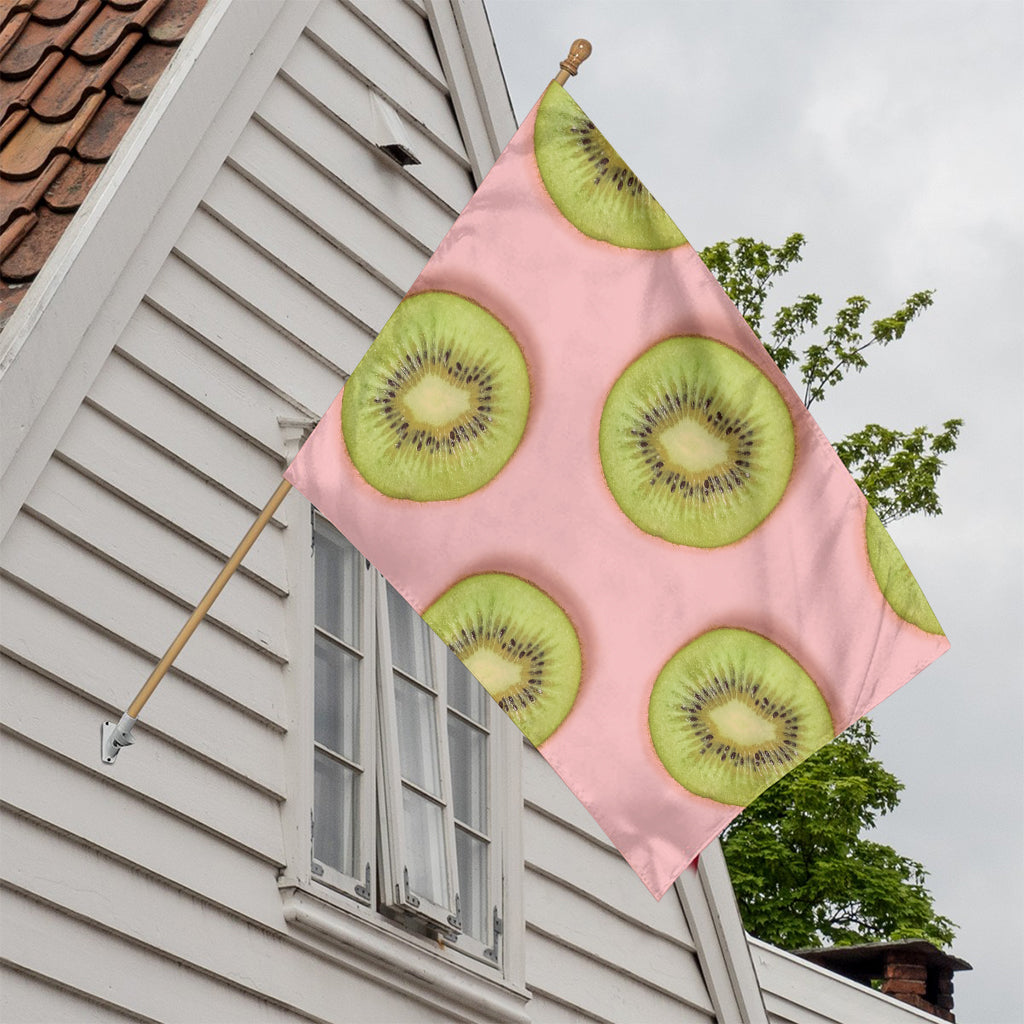 Kiwi Slices Pattern Print House Flag