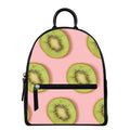 Kiwi Slices Pattern Print Leather Backpack