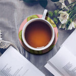 Kiwi Slices Pattern Print Leather Coaster Set