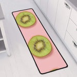 Kiwi Slices Pattern Print Long Kitchen Mat