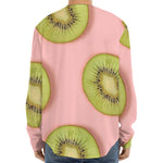 Kiwi Slices Pattern Print Long Sleeve Baseball Jersey