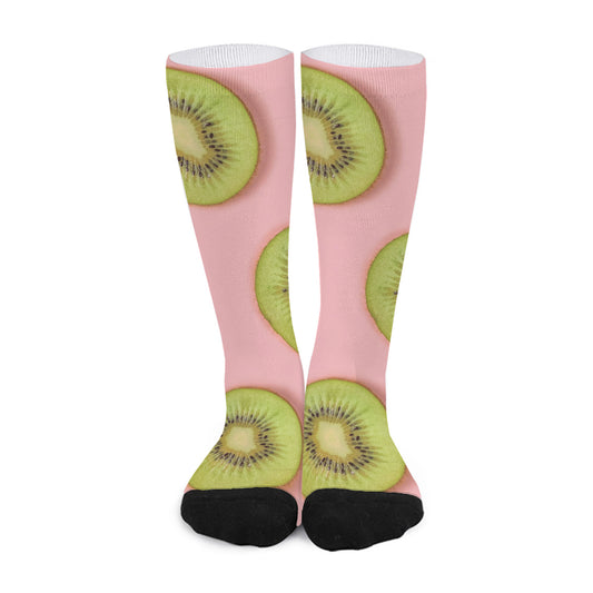 Kiwi Slices Pattern Print Long Socks