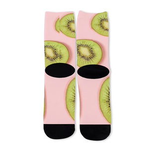 Kiwi Slices Pattern Print Long Socks