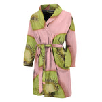 Kiwi Slices Pattern Print Men's Bathrobe