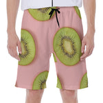 Kiwi Slices Pattern Print Men's Beach Shorts