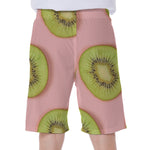 Kiwi Slices Pattern Print Men's Beach Shorts