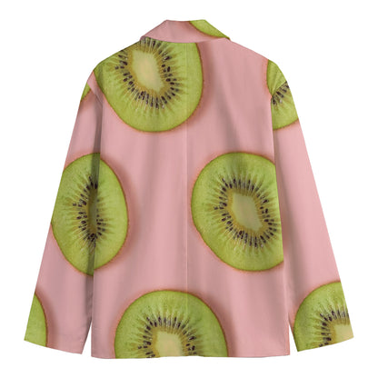 Kiwi Slices Pattern Print Men's Blazer