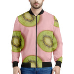 Kiwi Slices Pattern Print Men's Bomber Jacket