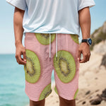 Kiwi Slices Pattern Print Men's Cargo Shorts