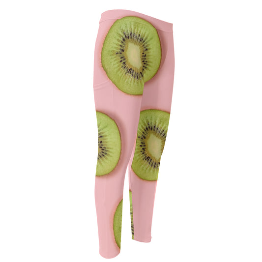 Kiwi Slices Pattern Print Men's Compression Pants