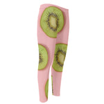 Kiwi Slices Pattern Print Men's Compression Pants
