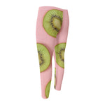 Kiwi Slices Pattern Print Men's Compression Pants