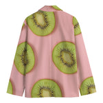 Kiwi Slices Pattern Print Men's Cotton Blazer