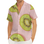 Kiwi Slices Pattern Print Men's Deep V-Neck Shirt