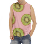Kiwi Slices Pattern Print Men's Fitness Tank Top