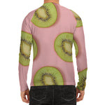 Kiwi Slices Pattern Print Men's Long Sleeve Rash Guard