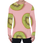 Kiwi Slices Pattern Print Men's Long Sleeve T-Shirt
