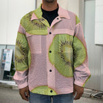 Kiwi Slices Pattern Print Men's Shirt Jacket