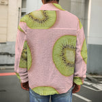 Kiwi Slices Pattern Print Men's Shirt Jacket