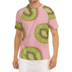 Kiwi Slices Pattern Print Men's Short Sleeve Rash Guard