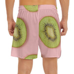 Kiwi Slices Pattern Print Men's Split Running Shorts