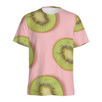 Kiwi Slices Pattern Print Men's Sports T-Shirt