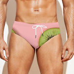 Kiwi Slices Pattern Print Men's Swim Briefs