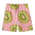 Kiwi Slices Pattern Print Men's Swim Trunks