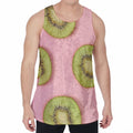 Kiwi Slices Pattern Print Men's Velvet Tank Top