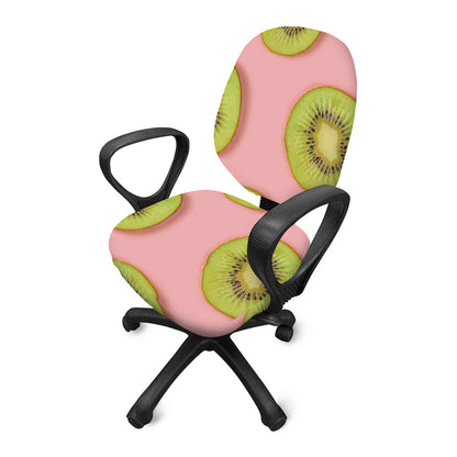 Kiwi Slices Pattern Print Office Chair Cover