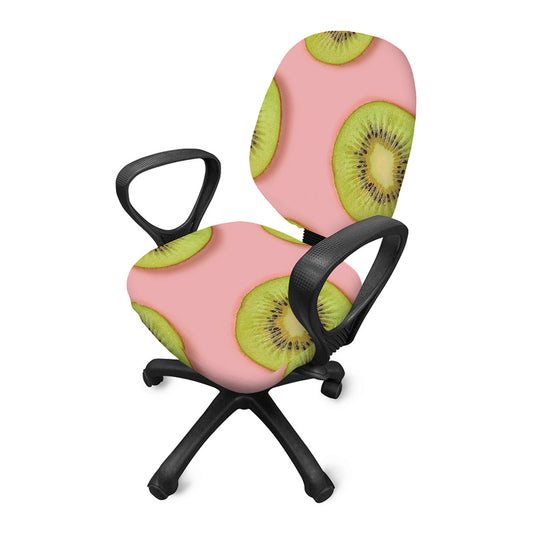 Kiwi Slices Pattern Print Office Chair Cover
